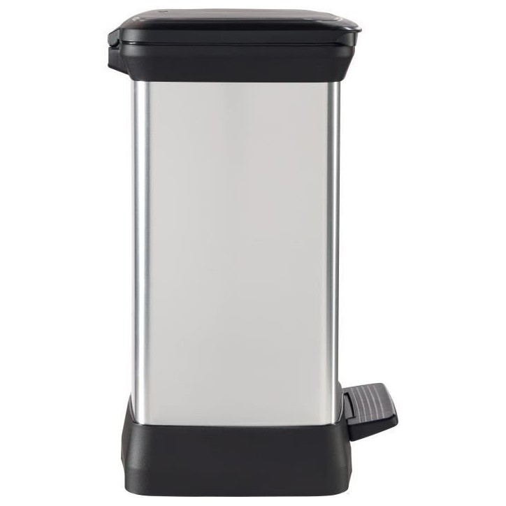 Poubelle Rectangle - DECO BIN - CURVER - 50L - Design élégant - 39 x 29 x 51 cm - Gris métallisé Poubelle Rectangle - DECO BIN - CURVER - 50L - Design élégant - 39 x 29 x 51 cm - Gris métallisé