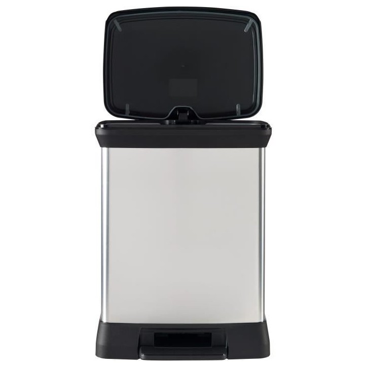Poubelle Rectangle - DECO BIN - CURVER - 50L - Design élégant - 39 x 29 x 51 cm - Gris métallisé Poubelle Rectangle - DECO BIN - CURVER - 50L - Design élégant - 39 x 29 x 51 cm - Gris métallisé