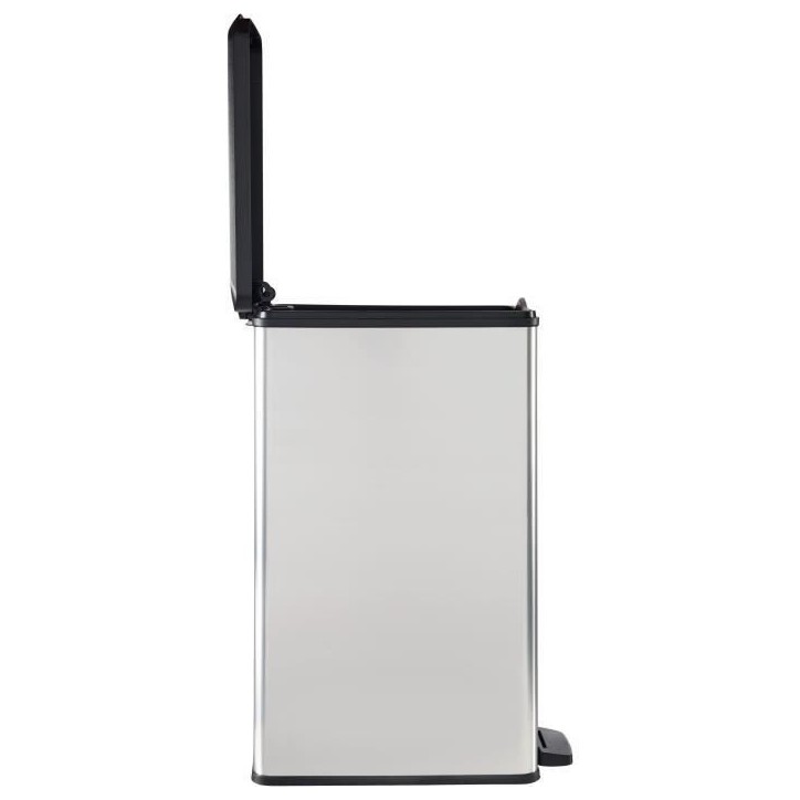 Poubelle Slim - SLIM BIN - CURVER - 40L - Gain de place - 40 x 25 x 61 cm - Gris métallisé