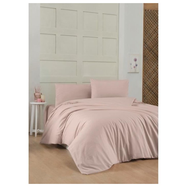 Parure de lit - 1 housse de couette 220 x 240 cm + 2 taies d'oreiller 60 x 60 cm - 100% coton renforcé - Marron Parure de lit - 1 housse de couette 220 x 240 cm + 2 taies d'oreiller 60 x 60 cm - 100% coton renforcé - Marron