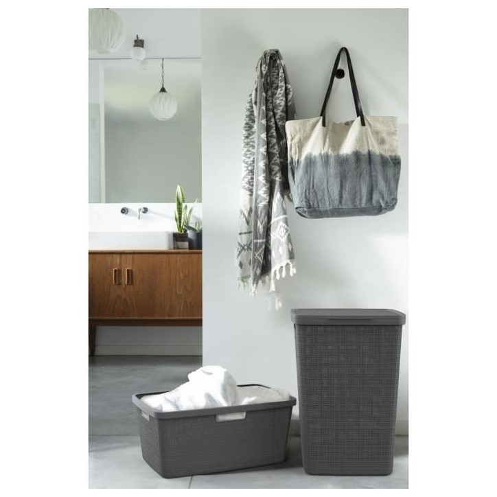 Coffre a Linge - CURVER - Jute 58L - 70% Plastique Recyclé - 34x43x60 cm - Contemporain Coffre a Linge - CURVER - Jute 58L - 70% Plastique Recyclé - 34x43x60 cm - Contemporain