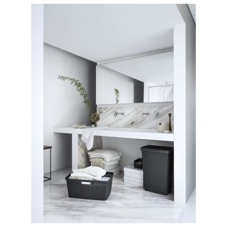Coffre a Linge - CURVER - Jute 58L - 70% Plastique Recyclé - 34x43x60 cm - Contemporain Coffre a Linge - CURVER - Jute 58L - 70% Plastique Recyclé - 34x43x60 cm - Contemporain