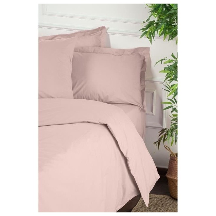 Parure de lit - 1 housse de couette 220 x 240 cm + 2 taies d'oreiller 60 x 60 cm - 100% coton renforcé - Marron Parure de lit - 1 housse de couette 220 x 240 cm + 2 taies d'oreiller 60 x 60 cm - 100% coton renforcé - Marron