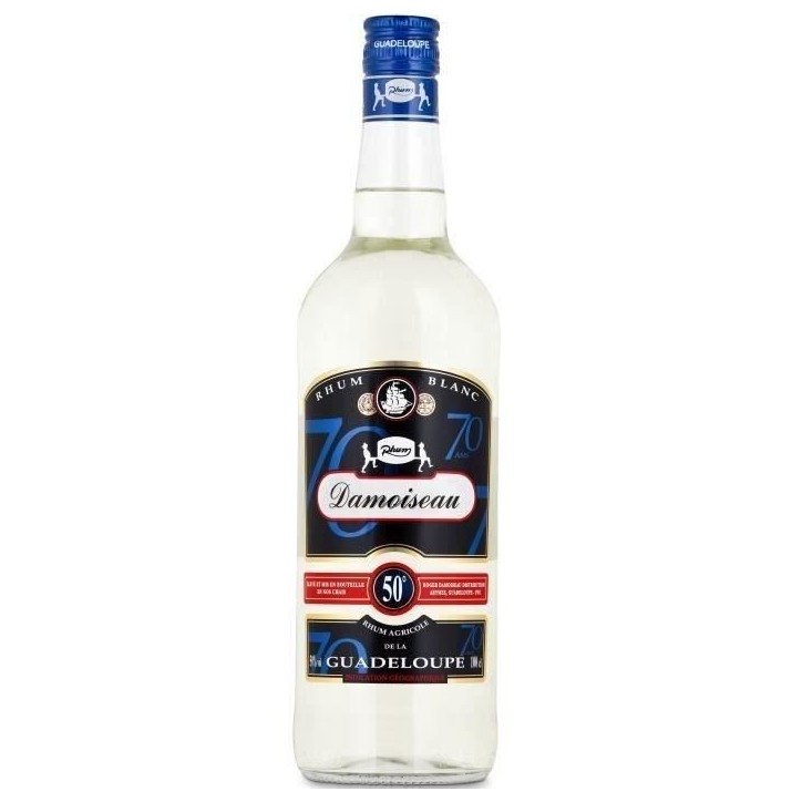 Rhum Damoiseau - Rhum agricole blanc - Guadeloupe - 50%vol - 100cl