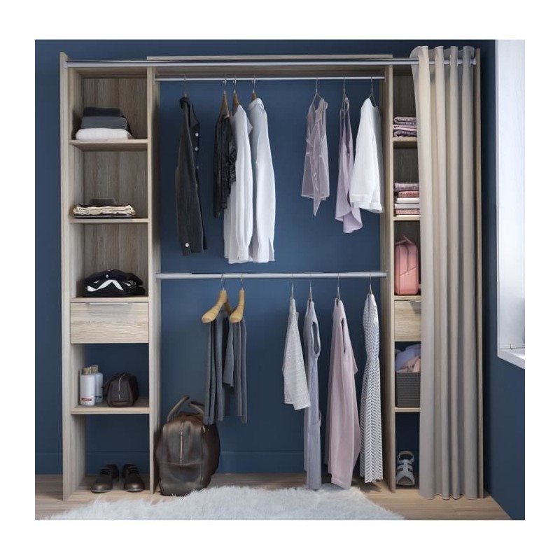 DEMEYERE Kit dressing 2 colonnes + 2 penderies + 2 tiroirs - Décor Ch