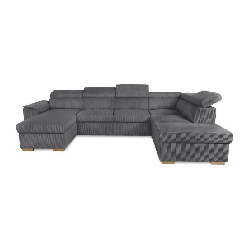 Canapé d'angle convertible panoramique 5 a 6 places DAYTONA - Tissu L