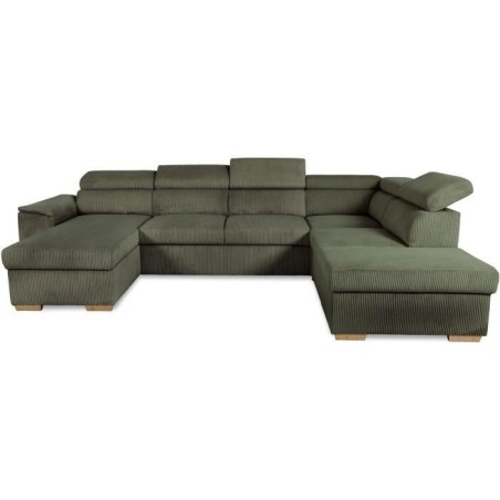 Canapé d'angle convertible panoramique 5 a 6 places DAYTONA - Tissu L