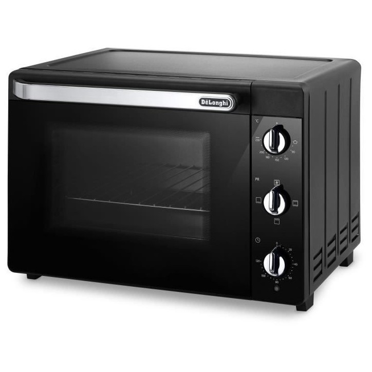 Mini-four - Chaleur tournante - DELONGHI - EO 40112.BK - Noir - Porte double vitrage - 40 L - 51,5 x 44 x 36 cm - 2000 W Mini-four - Chaleur tournante - DELONGHI - EO 40112.BK - Noir - Porte double vitrage - 40 L - 51,5 x 44 x 36 cm - 2000 W