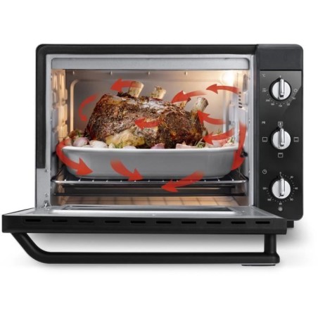 Mini-four - Chaleur tournante - DELONGHI - EO 40112.BK - Noir - Porte double vitrage - 40 L - 51,5 x 44 x 36 cm - 2000 W