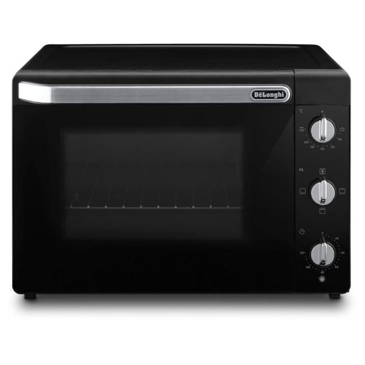 Mini-four - Chaleur tournante - DELONGHI - EO 40112.BK - Noir - Porte double vitrage - 40 L - 51,5 x 44 x 36 cm - 2000 W Mini-four - Chaleur tournante - DELONGHI - EO 40112.BK - Noir - Porte double vitrage - 40 L - 51,5 x 44 x 36 cm - 2000 W