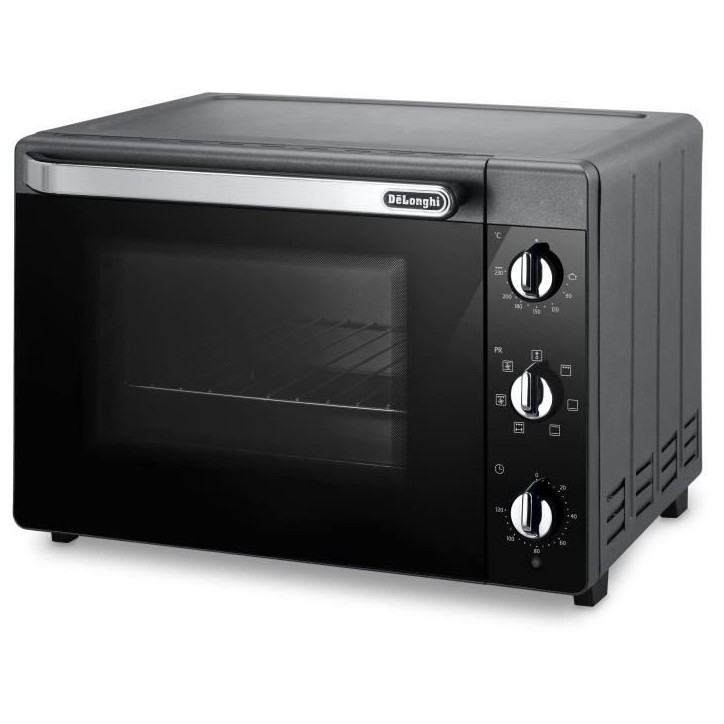 Mini-four - Chaleur tournante - Tournebroche - DELONGHI - EO40123.S - Noir - 40 L - 51,5 x 44 x 36 cm - 2000 W Mini-four - Chaleur tournante - Tournebroche - DELONGHI - EO40123.S - Noir - 40 L - 51,5 x 44 x 36 cm - 2000 W