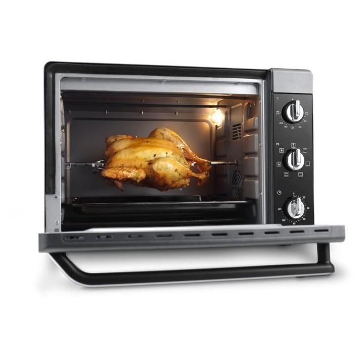 Mini-four - Chaleur tournante - Tournebroche - DELONGHI - EO40123.S - Noir - 40 L - 51,5 x 44 x 36 cm - 2000 W Mini-four - Chaleur tournante - Tournebroche - DELONGHI - EO40123.S - Noir - 40 L - 51,5 x 44 x 36 cm - 2000 W