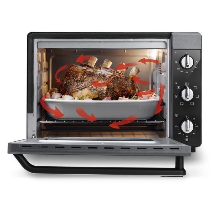 Mini-four - Chaleur tournante - Tournebroche - DELONGHI - EO40123.S - Noir - 40 L - 51,5 x 44 x 36 cm - 2000 W Mini-four - Chaleur tournante - Tournebroche - DELONGHI - EO40123.S - Noir - 40 L - 51,5 x 44 x 36 cm - 2000 W