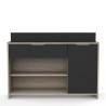Buffet de cuisine - Décor chene brut et noir - Contemporain - 1 porte