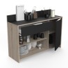 Buffet de cuisine - Décor chene brut et noir - Contemporain - 1 porte