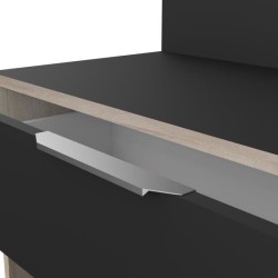 Buffet de cuisine - Décor chene brut et noir - Contemporain - 1 porte