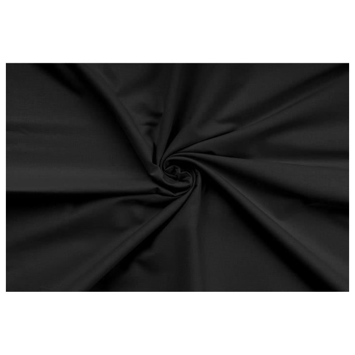 Parure de lit - 1 housse de couette 220 x 240 cm + 2 taies d'oreiller 60 x 60 cm - 100% coton renforcé - Noir