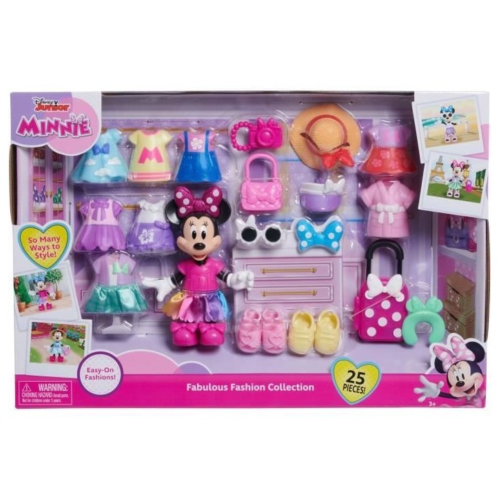 Coffret poupée - DISNEY MINNIE MOUSE - Coffret Fashion - Poupée Minnie 15 cm, 25 pieces de mode et accessoires Coffret poupée - DISNEY MINNIE MOUSE - Coffret Fashion - Poupée Minnie 15 cm, 25 pieces de mode et accessoires