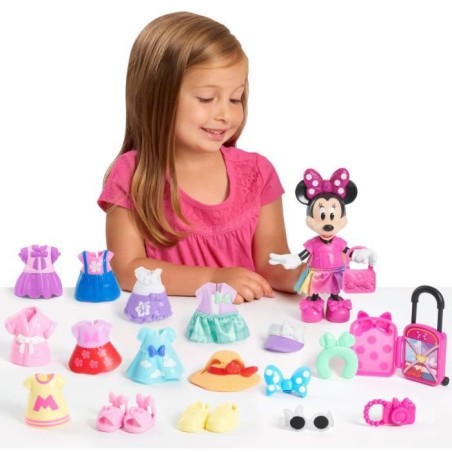Coffret poupée - DISNEY MINNIE MOUSE - Coffret Fashion - Poupée Minnie 15 cm, 25 pieces de mode et accessoires