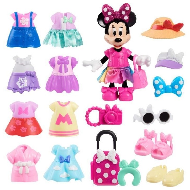 Coffret poupée - DISNEY MINNIE MOUSE - Coffret Fashion - Poupée Minnie 15 cm, 25 pieces de mode et accessoires Coffret poupée - DISNEY MINNIE MOUSE - Coffret Fashion - Poupée Minnie 15 cm, 25 pieces de mode et accessoires