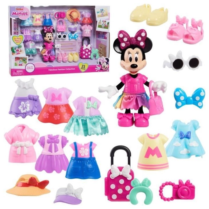 Coffret poupée - DISNEY MINNIE MOUSE - Coffret Fashion - Poupée Minnie 15 cm, 25 pieces de mode et accessoires Coffret poupée - DISNEY MINNIE MOUSE - Coffret Fashion - Poupée Minnie 15 cm, 25 pieces de mode et accessoires