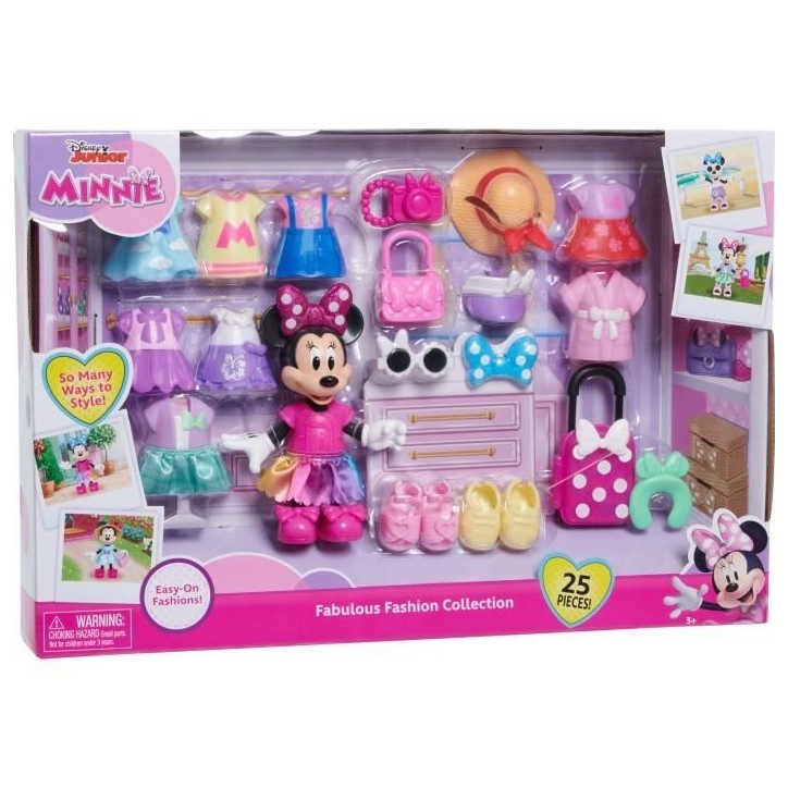 Coffret poupée - DISNEY MINNIE MOUSE - Coffret Fashion - Poupée Minnie 15 cm, 25 pieces de mode et accessoires Coffret poupée - DISNEY MINNIE MOUSE - Coffret Fashion - Poupée Minnie 15 cm, 25 pieces de mode et accessoires
