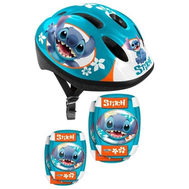 Set avec Casque et protections avec coudieres et genouilleres - DISNEY - STITCH