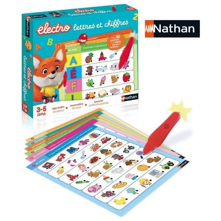 Jeu éducatif électronique - NATHAN - Electro Lettres et Chiffres - Pour enfants de 3 ans et plus - Multicolore