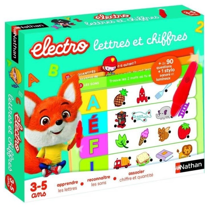 Jeu éducatif électronique - NATHAN - Electro Lettres et Chiffres - Pour enfants de 3 ans et plus - Multicolore