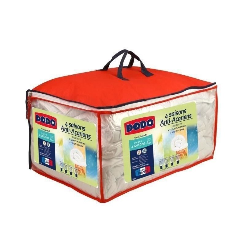 Couette 4 saisons DODO anti-acariens 140 x 200 cm Blanc