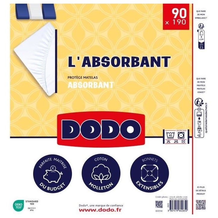 Protege matelas absorbant - 90x190 cm - Polyester Protege matelas absorbant - 90x190 cm - Polyester