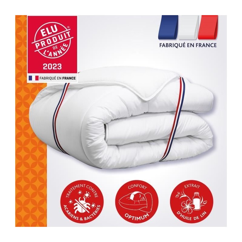 Couette 220x240 cm DODO CHAMPS DE LIN - Chaude - 450G/m² - Couette 2