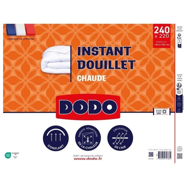 DODO - Couette chaude - Instant douillet - 220 x 240 cm - 2 personnes DODO - Couette chaude - Instant douillet - 220 x 240 cm - 2 personnes
