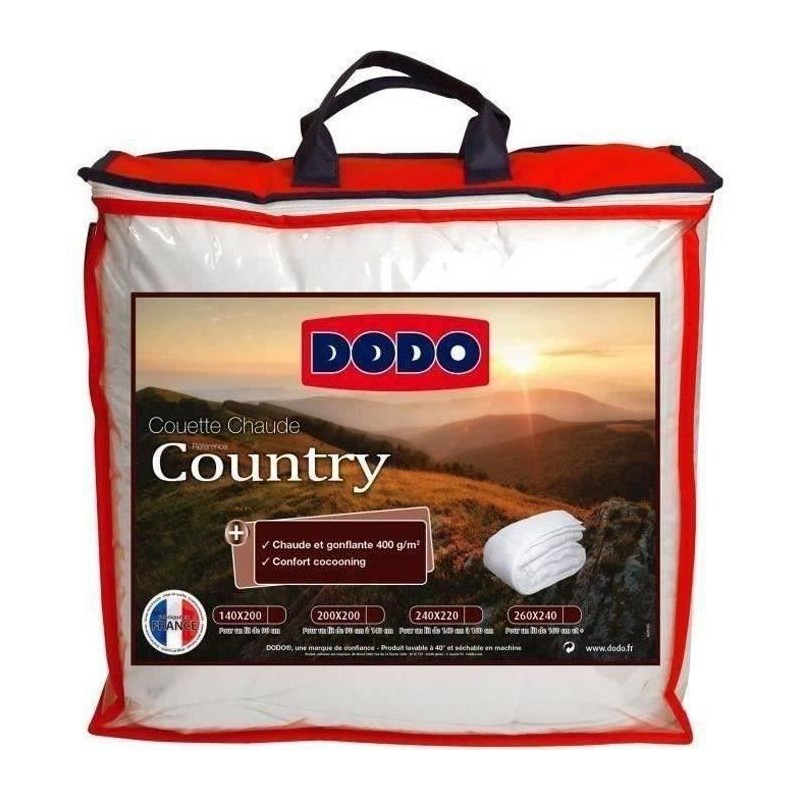 Couette chaude Country - 220 x 240 cm - 400gr/m² - Blanc - DODO Couette chaude Country - 220 x 240 cm - 400gr/m² - Blanc - DODO