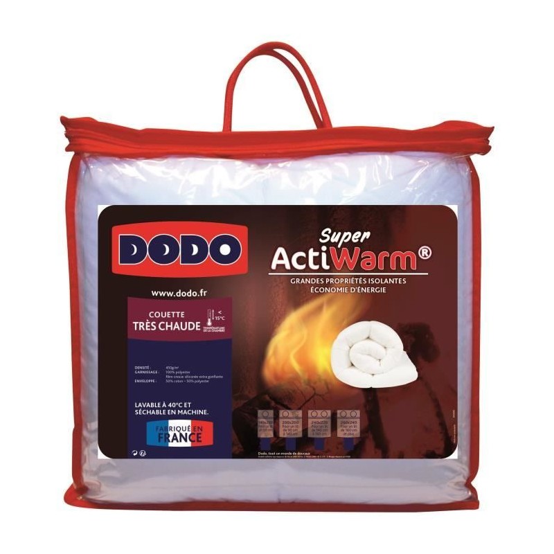 DODO Couette tres chaude 450g/m² SUPER ACTIWARM 200x200 cm blanc DODO Couette tres chaude 450g/m² SUPER ACTIWARM 200x200 cm blanc