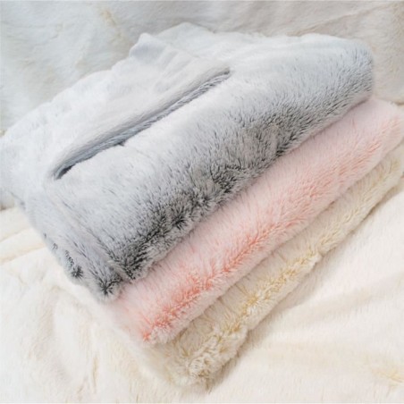 Couverture doublée - DOMIVA - Ultra douce et chaude - 75 x 100 cm - Creme