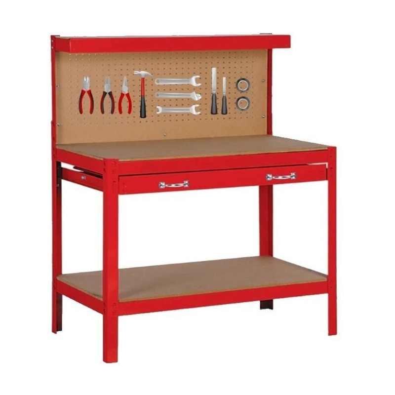 Établi - DOMAC - ETAB100 - Plan de travail épais de 12 mm - 1 grand