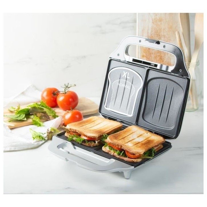 Appareil a croque-monsieur DOMO - DO9267C - Plaques XXL - Revetement anti-adhésif - 900W Appareil a croque-monsieur DOMO - DO9267C - Plaques XXL - Revetement anti-adhésif - 900W