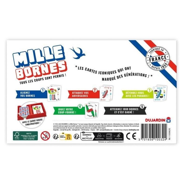 Mille bornes Classique - Jeu de société - DUJARDIN - Des 6 ans