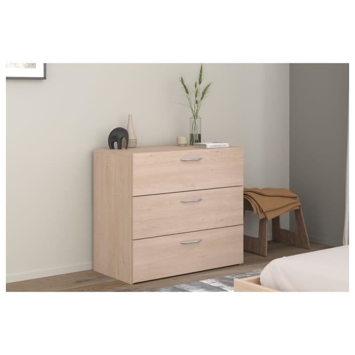Commode - EASY LIFE - 3 tiroirs - Chene - 78,2 x 69,3 x 40,8 - PARISOT