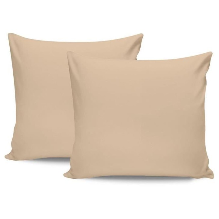 Parure de lit - 1 housse de couette 220 x 240 cm + 2 taies d'oreiller 60 x 60 cm - Satiné 100% coton - Beige Parure de lit - 1 housse de couette 220 x 240 cm + 2 taies d'oreiller 60 x 60 cm - Satiné 100% coton - Beige