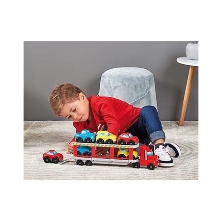 Camion porte-voitures ECOIFFIER - Abrick - Transporte 6 voitures sur 2 étages - Rouge - Des 18 mois