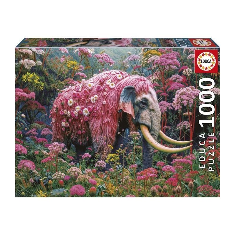 Puzzle - EDUCA - Éléphant Fleuri - 1000 pieces - 48x68 cm - Pour adu