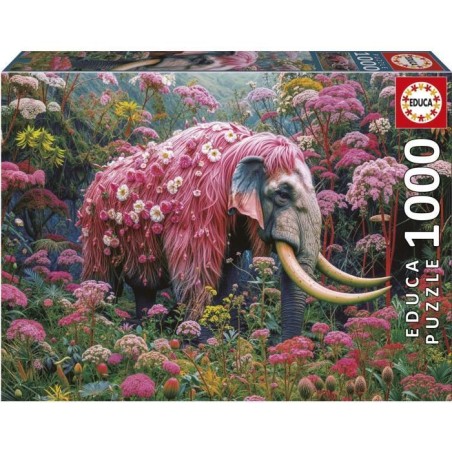 Puzzle - EDUCA - Éléphant Fleuri - 1000 pieces - 48x68 cm - Pour adu