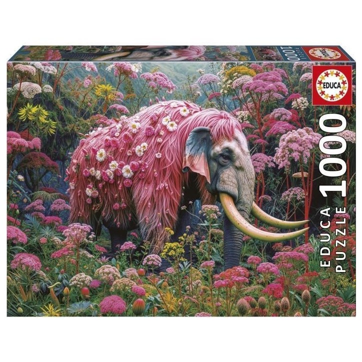 Puzzle - EDUCA - Éléphant Fleuri - 1000 pieces - 48x68 cm - Pour adultes - Animaux Puzzle - EDUCA - Éléphant Fleuri - 1000 pieces - 48x68 cm - Pour adultes - Animaux