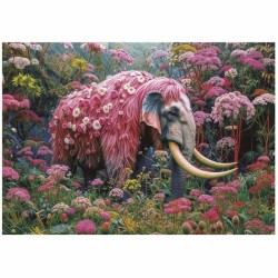 Puzzle - EDUCA - Éléphant Fleuri - 1000 pieces - 48x68 cm - Pour adu