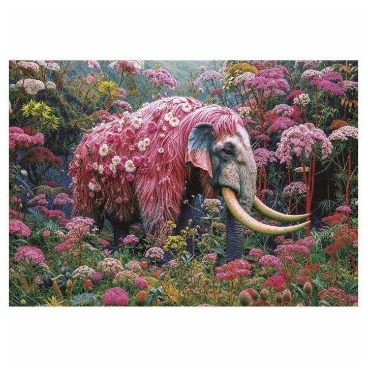 Puzzle - EDUCA - Éléphant Fleuri - 1000 pieces - 48x68 cm - Pour adultes - Animaux Puzzle - EDUCA - Éléphant Fleuri - 1000 pieces - 48x68 cm - Pour adultes - Animaux