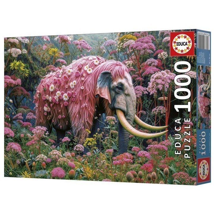 Puzzle - EDUCA - Éléphant Fleuri - 1000 pieces - 48x68 cm - Pour adultes - Animaux Puzzle - EDUCA - Éléphant Fleuri - 1000 pieces - 48x68 cm - Pour adultes - Animaux