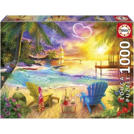 Puzzle - EDUCA - Plage d'Amour - 1000 pieces - 68x48 cm - Pour adultes