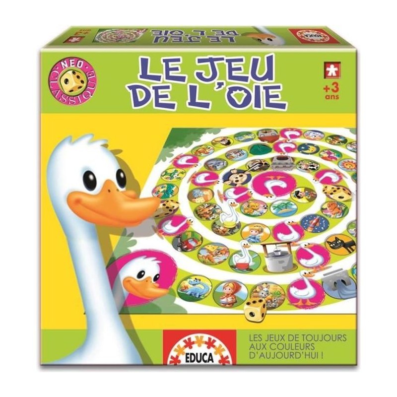 Jeu de l'oie EDUCA Neo Classique - Design frais et dynamique - Pour en Jeu de l'oie EDUCA Neo Classique - Design frais et dynamique - Pour en